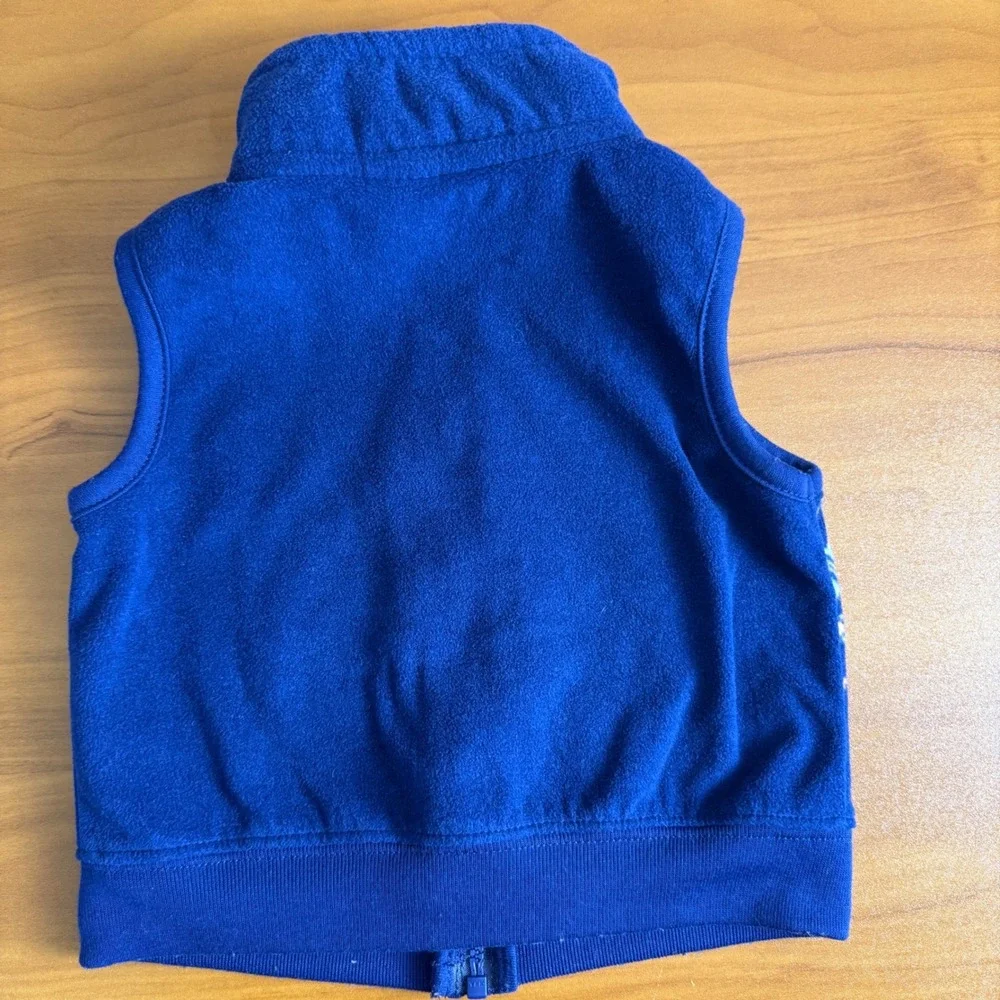 SALE Carters 6m Baby Boys Fleece Vest Winter Fair Isle and‎ Gray Yellow Zip Up